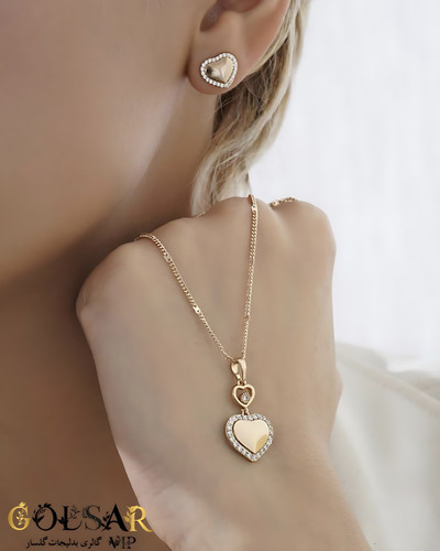 نیمست قلب رنگ ثابت و ضد حساسیت آلیاژ استیل با آبکاری طلا کیفیت عالی