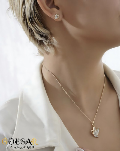 نیمست پروانه رنگ ثابت و ضد حساسیت آلیاژ استیل با آبکاری طلا کیفیت عالی