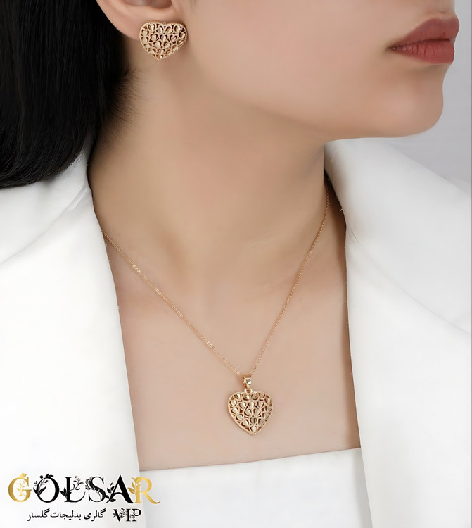 نیمست قلب مونا رنگ ثابت و ضد حساسیت آلیاژ استیل با آبکاری طلا کیفیت عالی