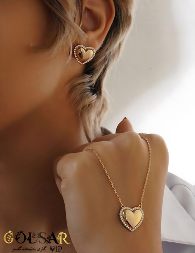 نیمست قلب رنگ ثابت و ضد حساسیت آلیاژ استیل با آبکاری طلا کیفیت عالی