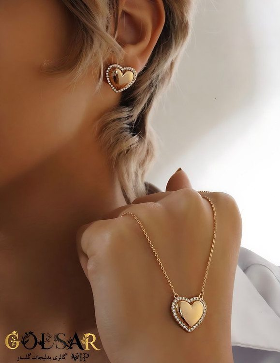 نیمست قلب رنگ ثابت و ضد حساسیت آلیاژ استیل با آبکاری طلا کیفیت عالی