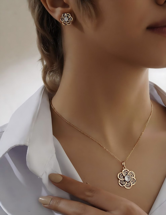 نیمست گل رنگ ثابت و ضد حساسیت آلیاژ استیل با آبکاری طلا کیفیت عالی