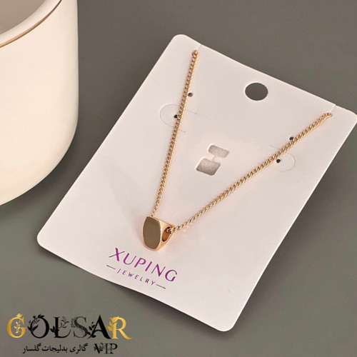 گردنبند مثلثی رنگ ثابت و ضد حساسیت آلیاژ استیل با آبکاری طلا کیفیت عالی