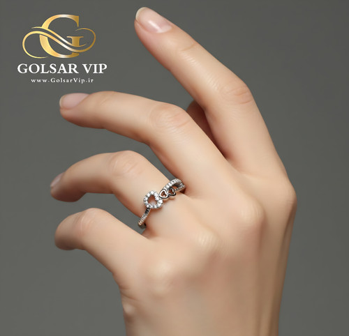 انگشتر قلب فانتزی رنگ ثابت و ضد حساسیت آلیاژ استیل کیفیت بالا