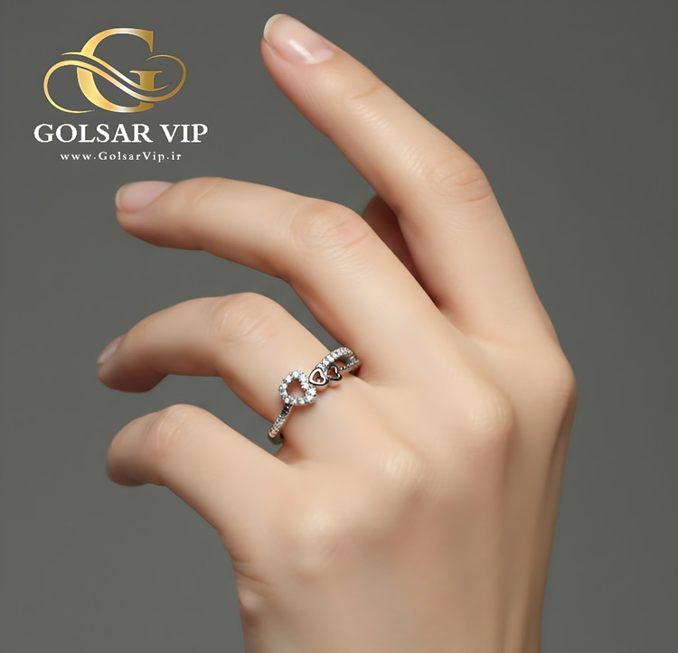 انگشتر قلب فانتزی رنگ ثابت و ضد حساسیت آلیاژ استیل کیفیت بالا