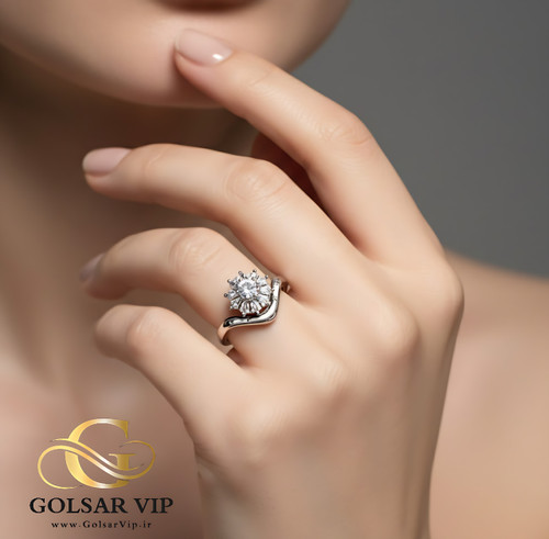 انگشتر نگین سلطنتی رنگ ثابت و ضد حساسیت آلیاژ استیل کیفیت بالا
