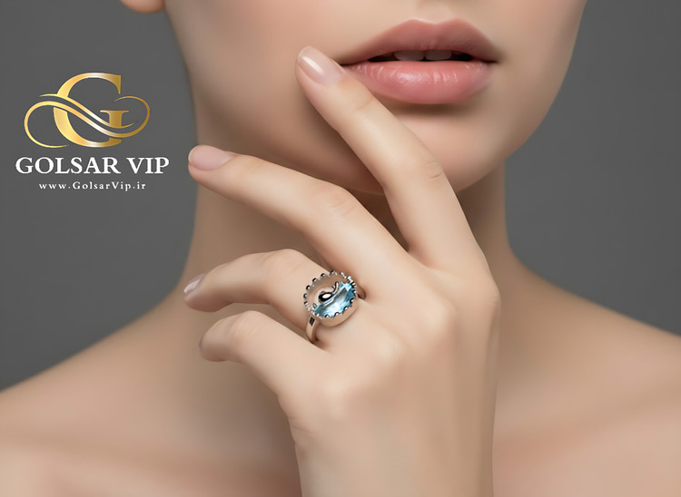 انگشتر وال آبی رنگ ثابت و ضد حساسیت آلیاژ استیل کیفیت بالا