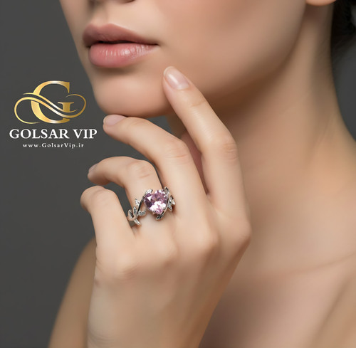 انگشتر قلب شاخهای رنگ ثابت و ضد حساسیت آلیاژ استیل کیفیت بالا