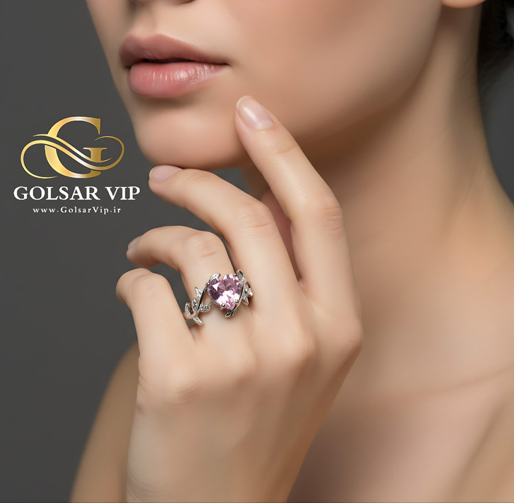 انگشتر قلب شاخهای رنگ ثابت و ضد حساسیت آلیاژ استیل کیفیت بالا