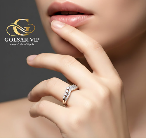 انگشتر تاج نگینی رنگ ثابت و ضد حساسیت آلیاژ استیل کیفیت بالا