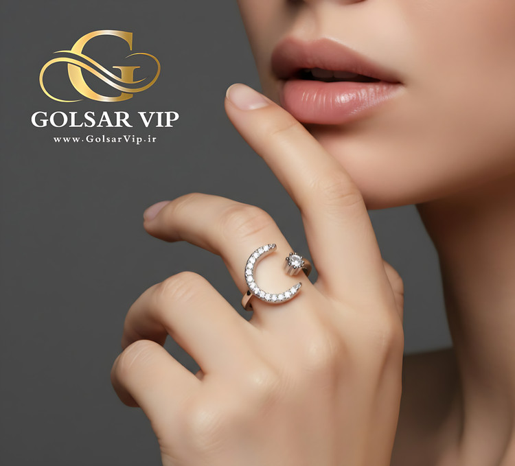 انگشتر ماه رنگ ثابت و ضد حساسیت آلیاژ استیل کیفیت بالا