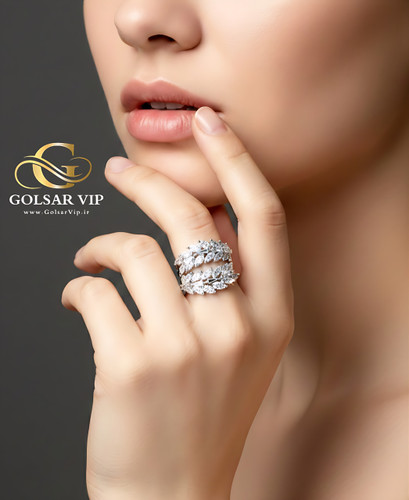 انگشتر خوشه گندم رنگ ثابت و ضدحساسیت آلیاژ استیل کیفیت بالا