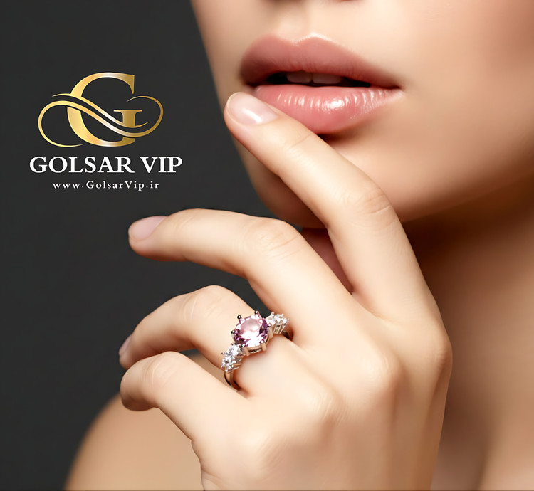 انگشتر پینترستی صورتی رنگ ثابت و ضد حساسیت آلیاژ استیل کیفیت بالا