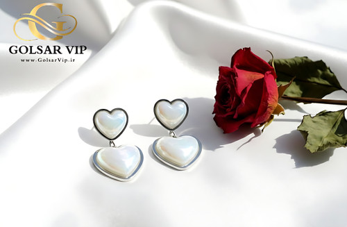 گوشواره قلب آبرنگی رنگ ثابت و ضد حساسیت آلیاژ استیل با کیفیت بالا