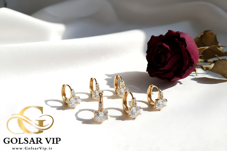 خرید گوشواره حلقهای نگین دار ژوپینگ | XUPING