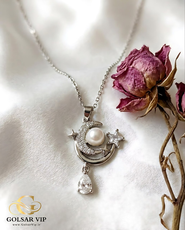 گردنبند ماه رنگ ثابت و ضد حساسیت آلیاژ استیل کیفیت بالا