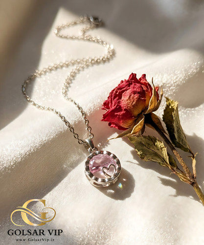 گردنبند قلب فانتزی نقرهای رنگ ثابت و ضد حساسیت آلیاژ استیل کیفیت بالا