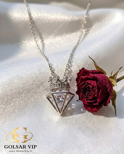 گردنبند تاج رنگ ثابت و ضد حساسیت آلیاژ استیل کیفیت بالا