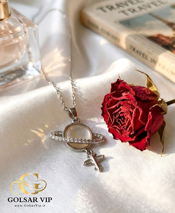 گردنبند زحل رنگ ثابت و ضد حساسیت آلیاژ استیل کیفیت بالا