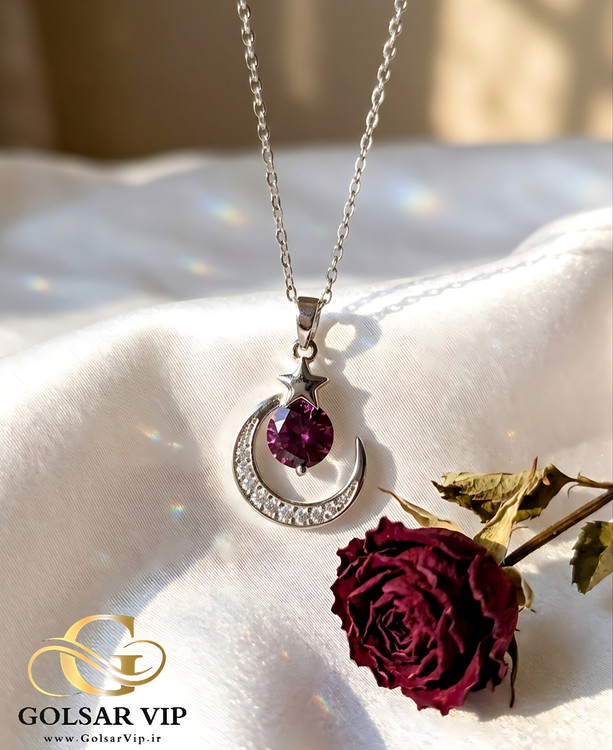گردنبند ماه رنگ ثابت و ضد حساسیت آلیاژ استیل با کیفیت عالی