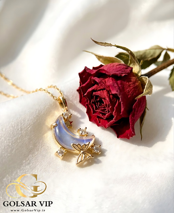 گردنبند نیمه ماه رنگ ثابت و ضد حساسیت آلیاژ استیل کیفیت بالا