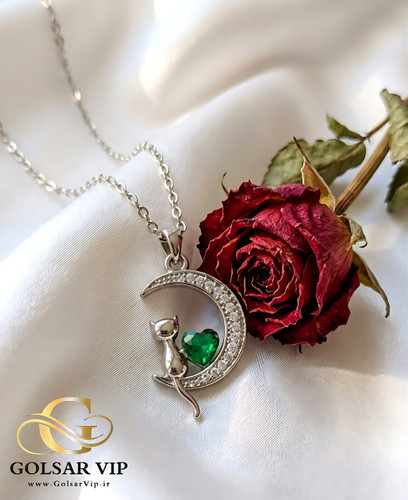 گردنبند ماه گربه رنگ ثابت و ضد حساسیت آلیاژ استیل کیفیت بالا