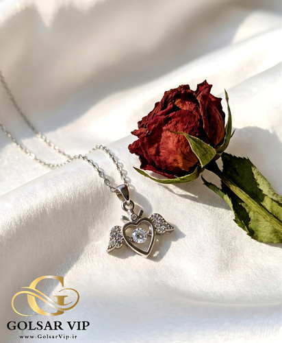 گردنبند قلب بالدار رنگ ثابت و ضد حساسیت آلیاژ استیل کیفیت بالا