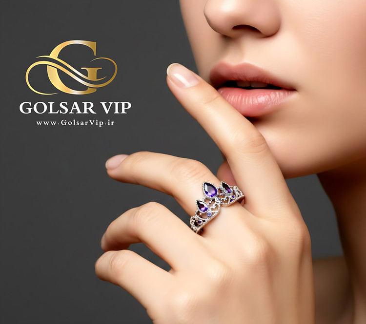 انگشتر تاج ملکه رنگ ثابت و ضد حساسیت آلیاژ استیل کیفیت بالا