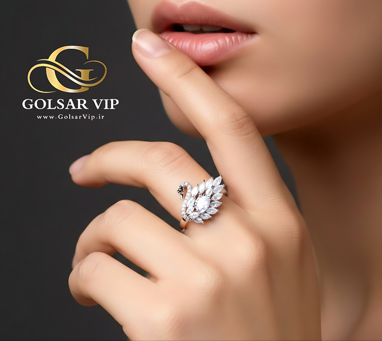 انگشتر قو براق رنگ ثابت و ضد حساسیت آلیاژ استیل کیفیت بالا