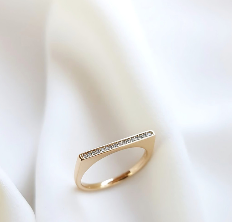 انگشتر رزا ژوپینگ رنگ ثابت و ضد حساسیت آلیاژ استیل با آبکاری طلا کیفیت بالا