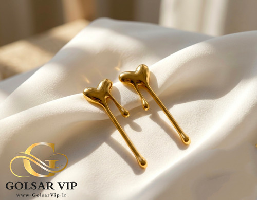 گوشواره قلب فانتزی استیل | کد 381