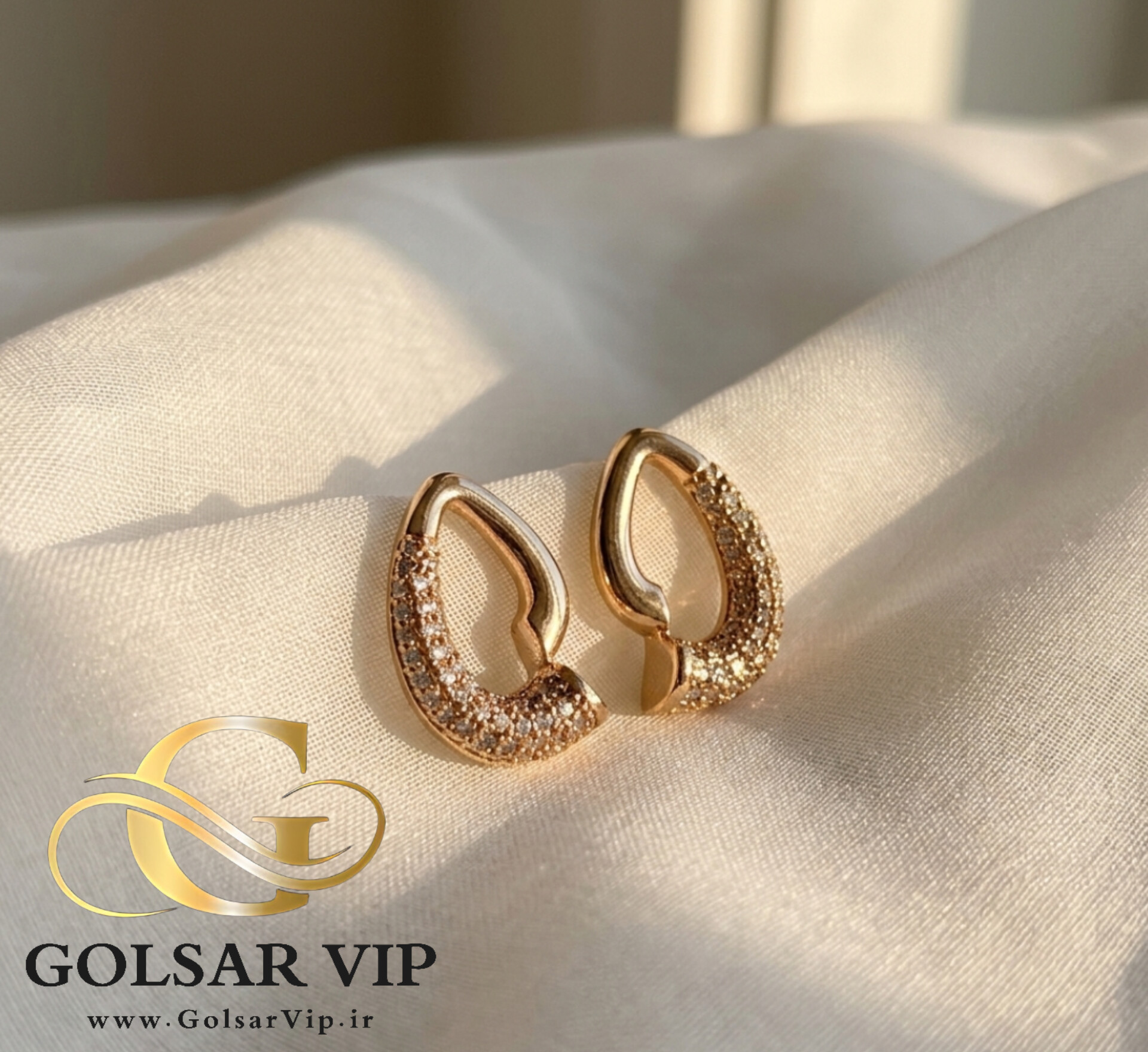 گوشواره کلاسیک میکرو نگین ژوپینگ | کد 437